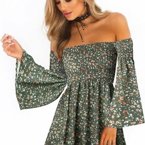 Floral Off-Shoulder Dress XXL